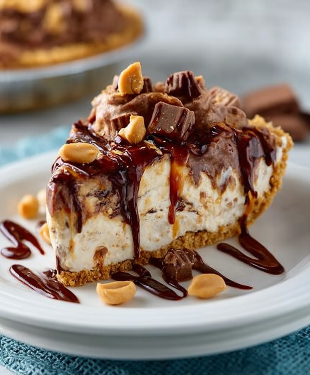 Peanut butter fudge pie