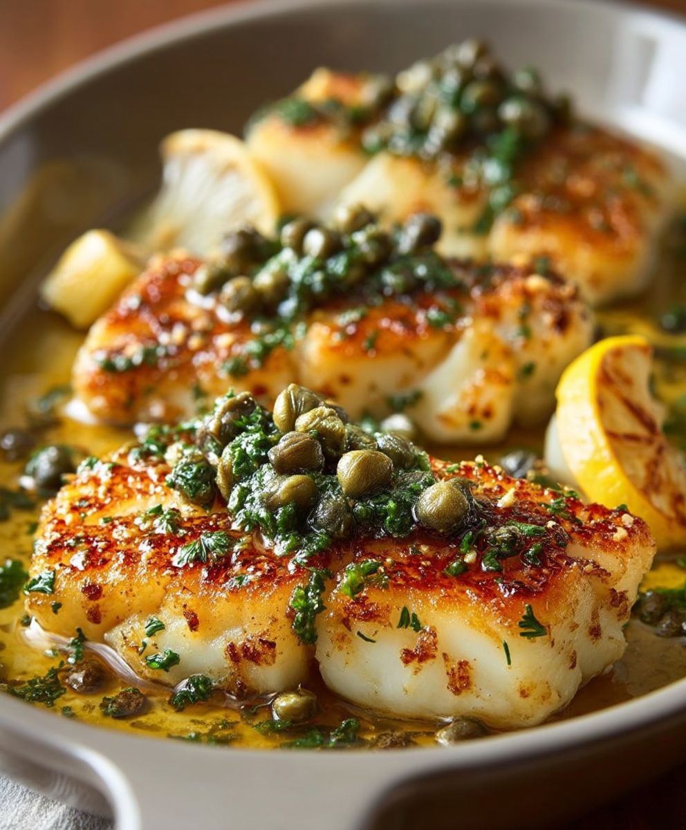 Lemon Caper Crusted Cod