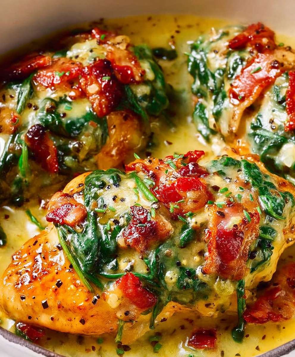 Tomato Spinach Bacon Chicken