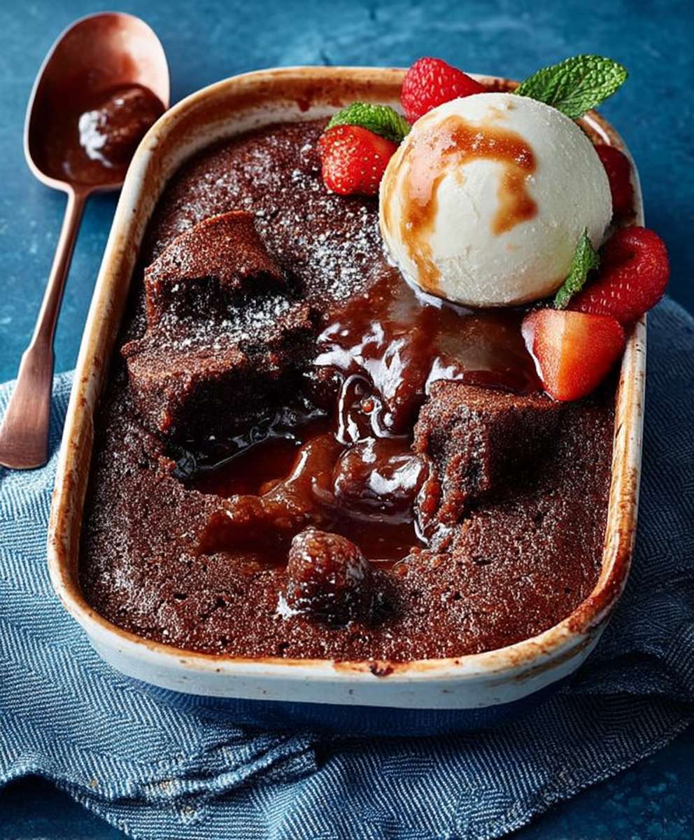 Dark chocolate stout pudding