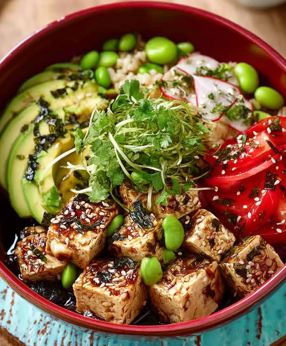 Tofu avocado Hawaiian poke