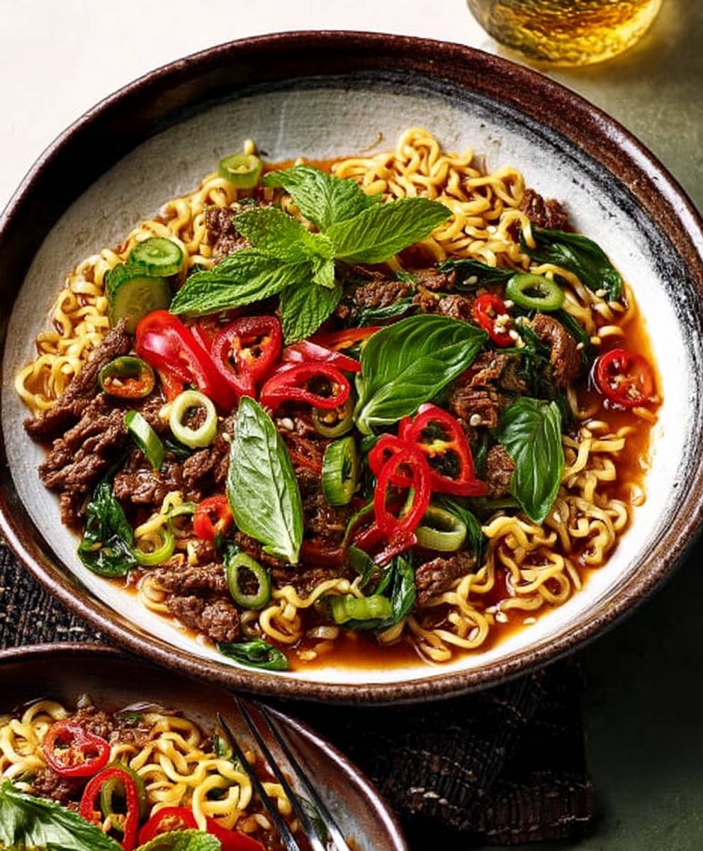Spicy beef noodles