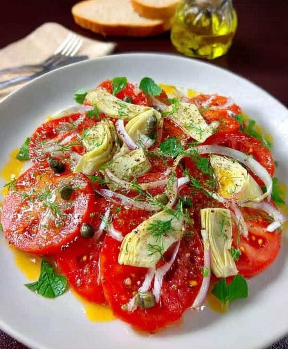 Tomato artichoke salad