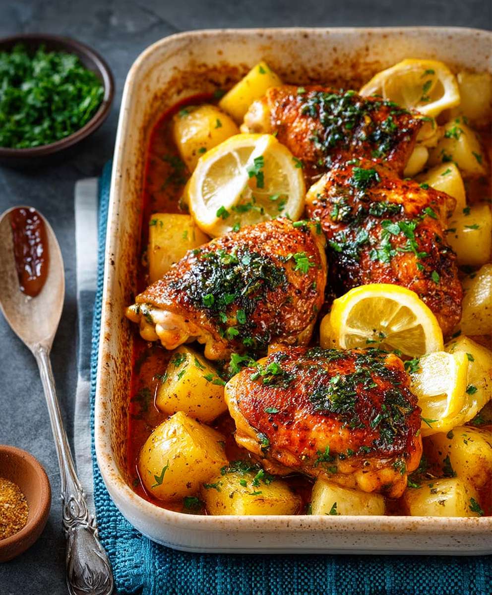 Lemon Garlic Chicken Potatoes