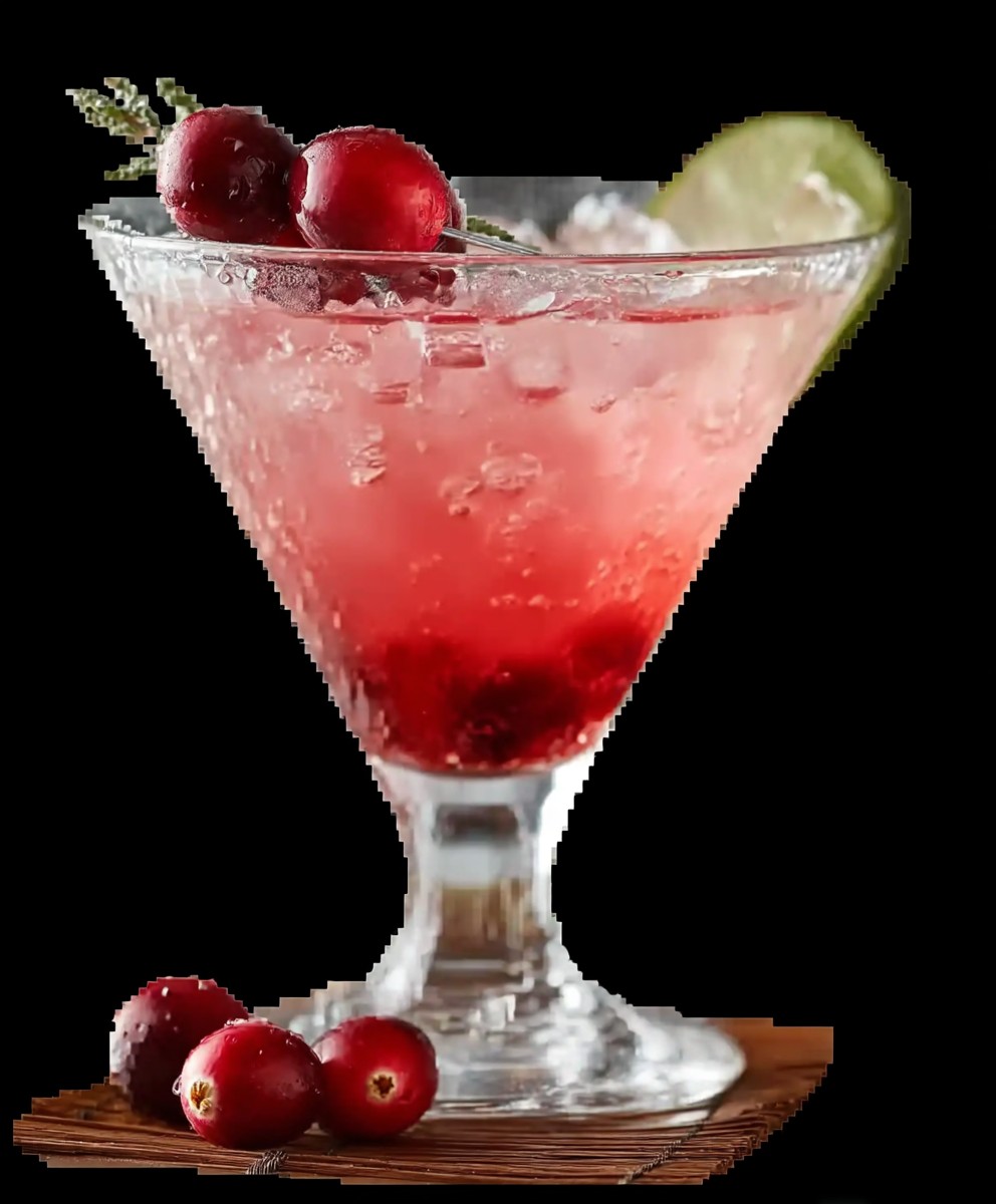 Cranberry gimlet cocktail