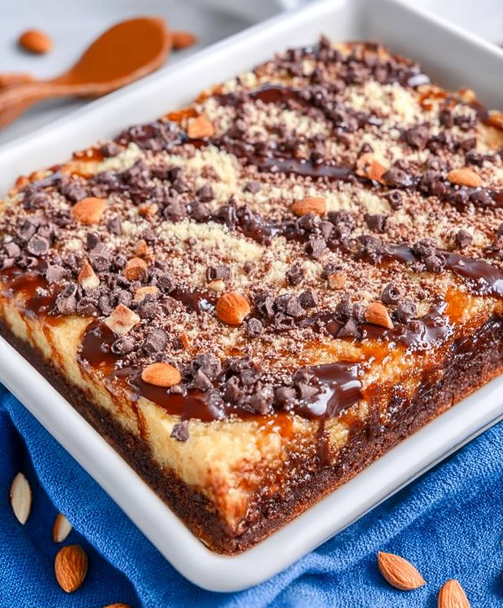 Chocolate Almond Gooey Butter Cake