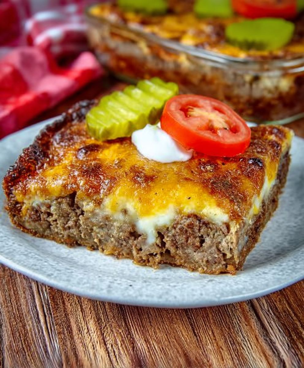 Impossible cheeseburger pie