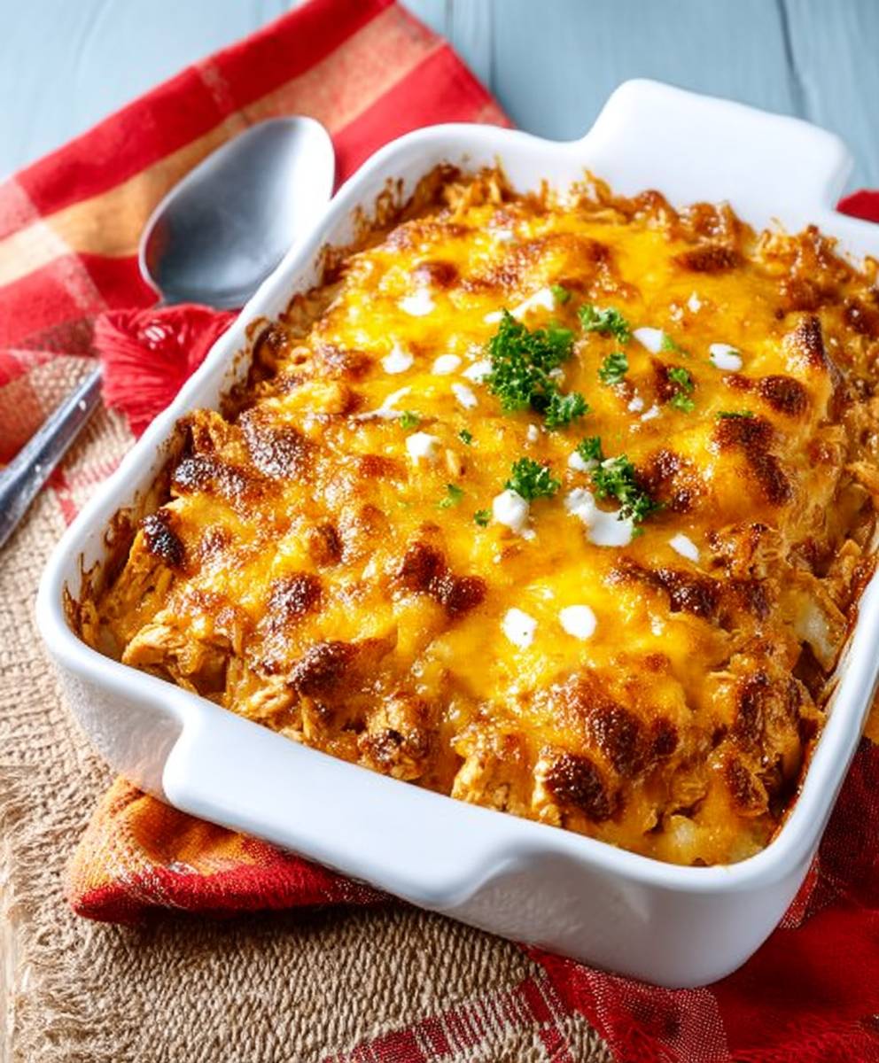 Buffalo chicken casserole