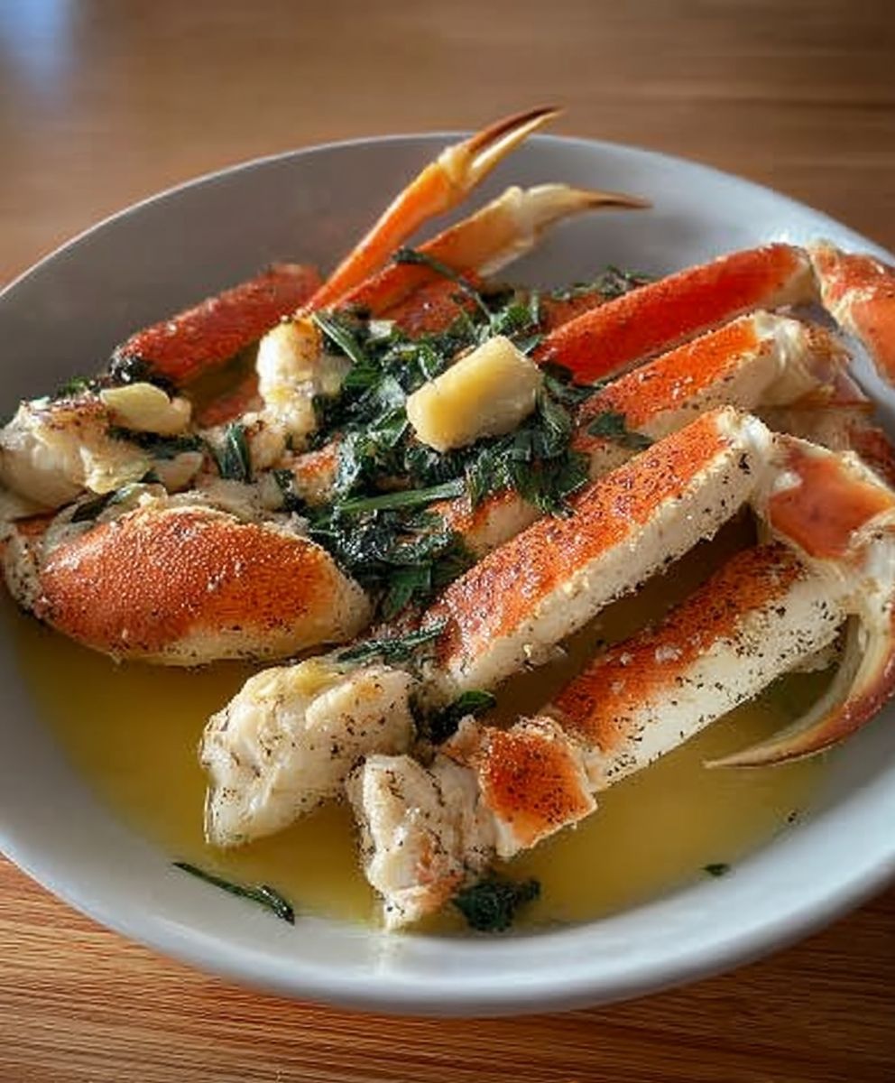 Garlic Ginger Butter Crab Legs