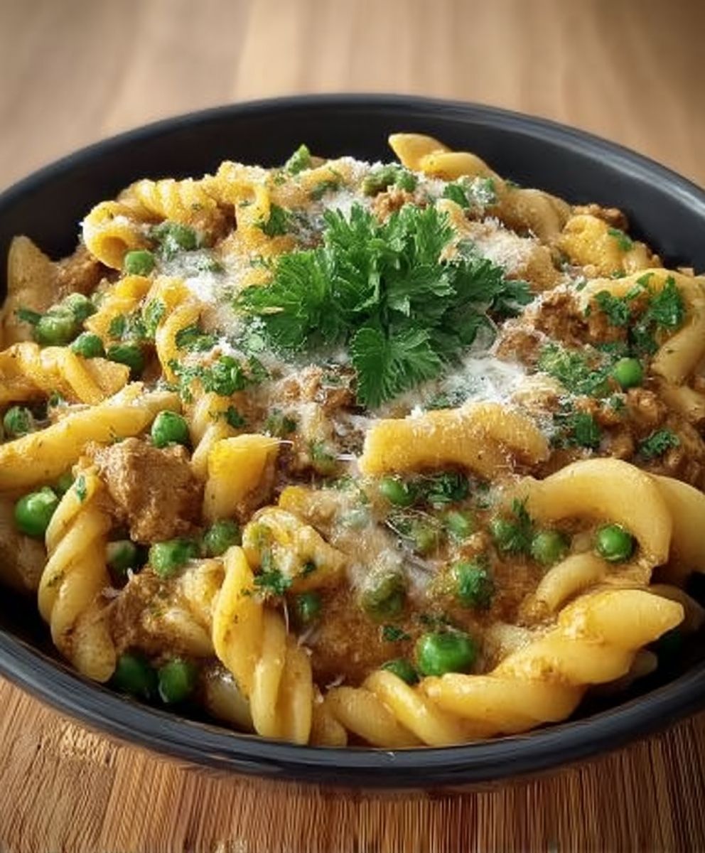Cheesy beef chili pasta