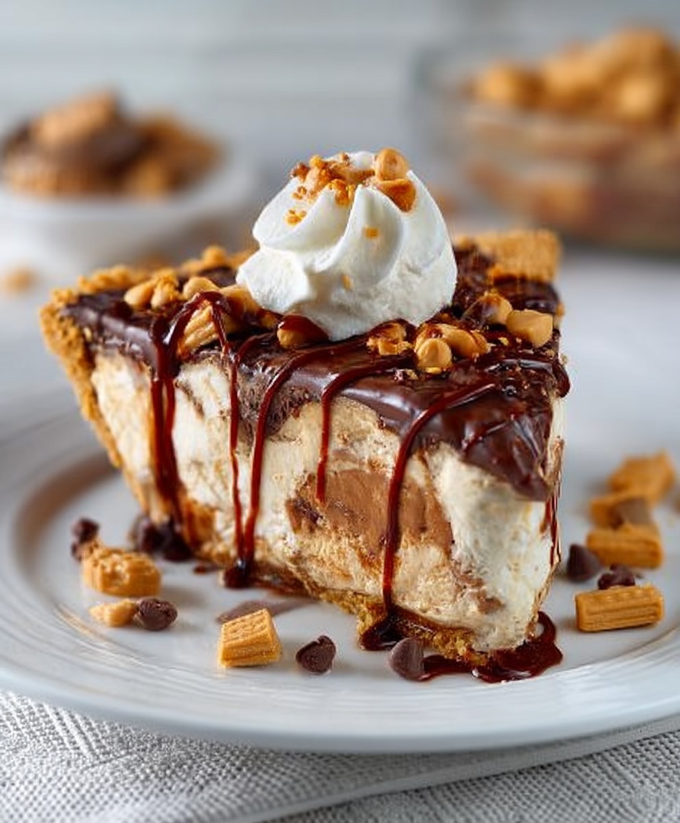 Peanut butter fudge pie