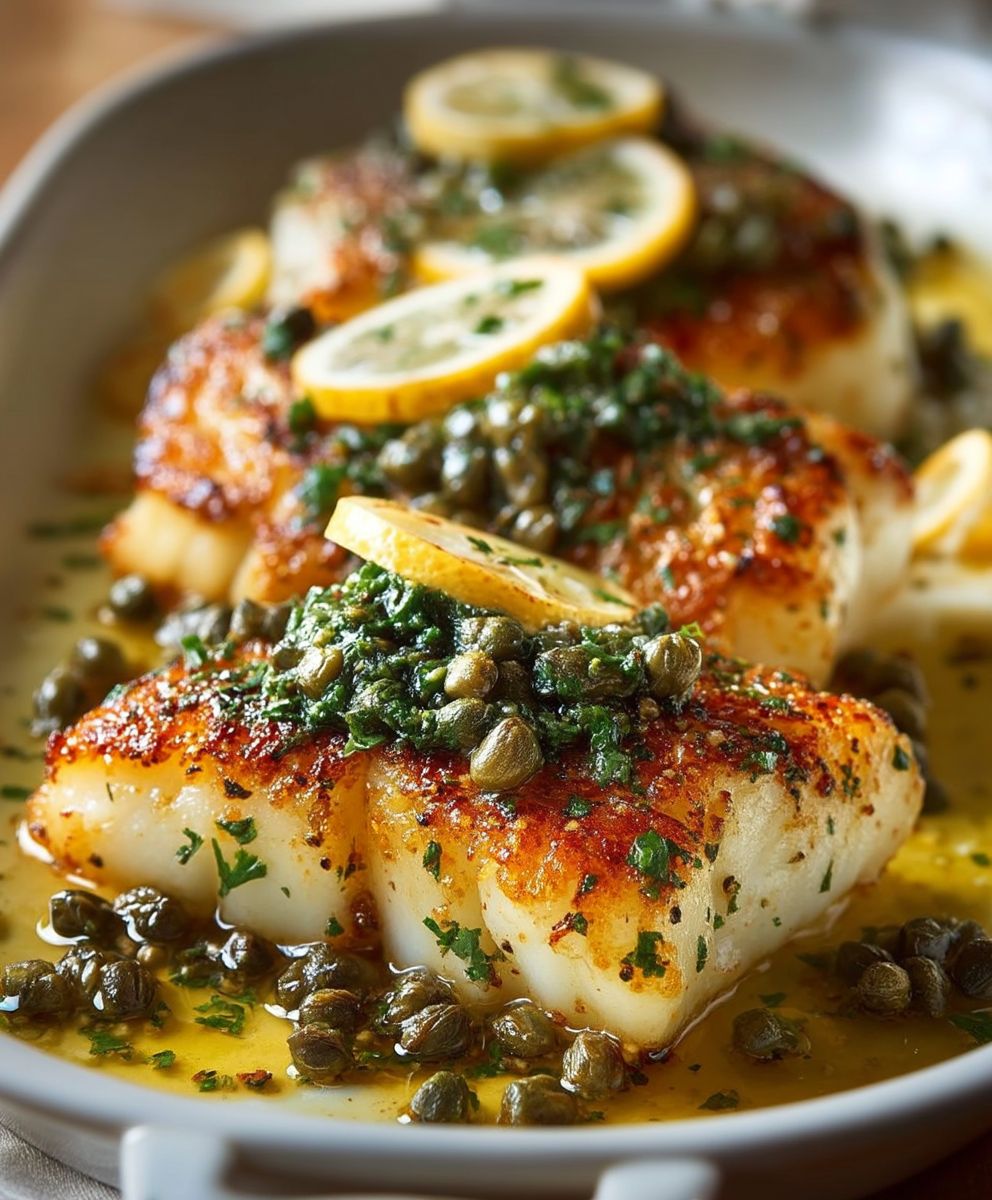 Lemon Caper Crusted Cod