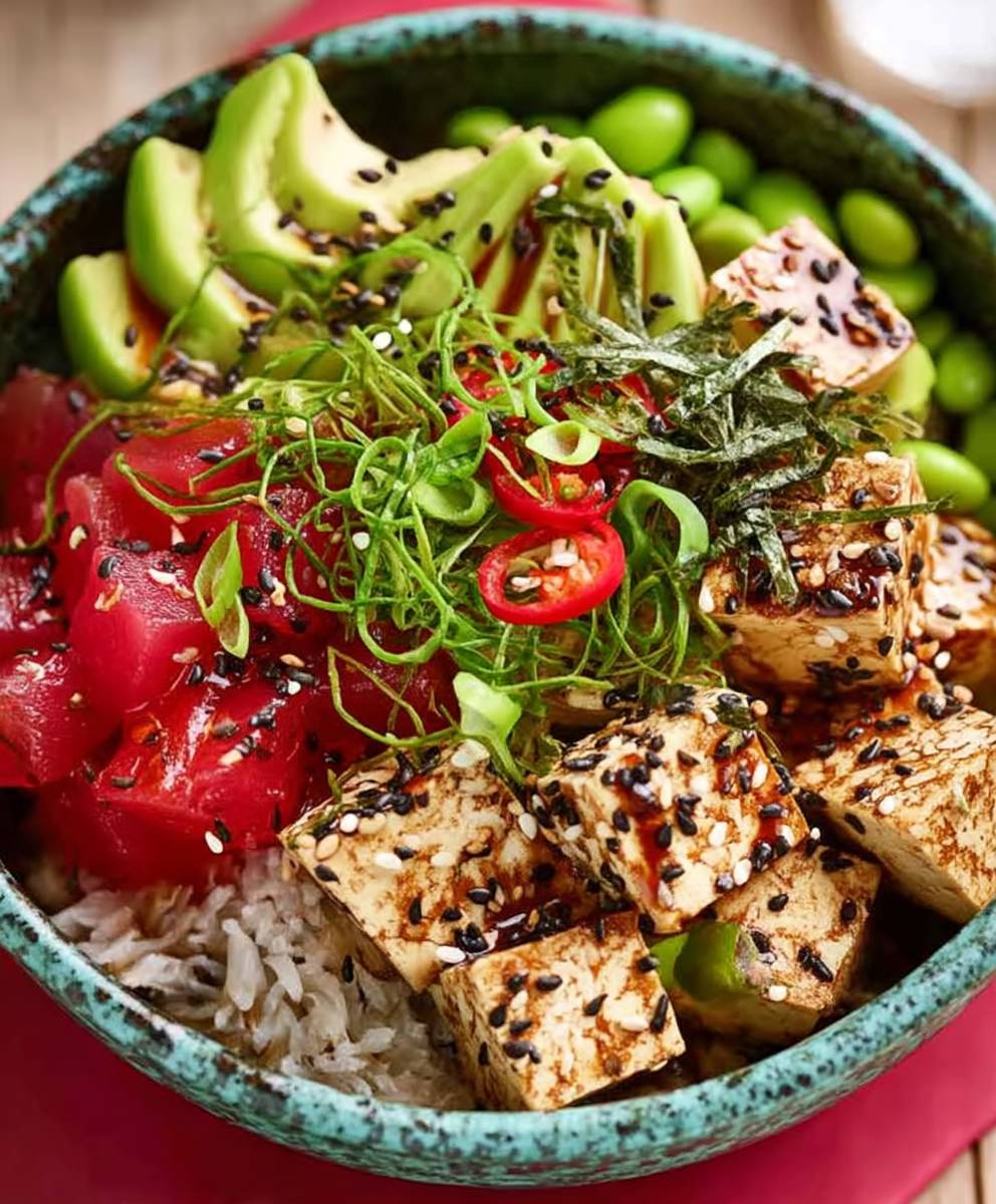Tofu avocado Hawaiian poke