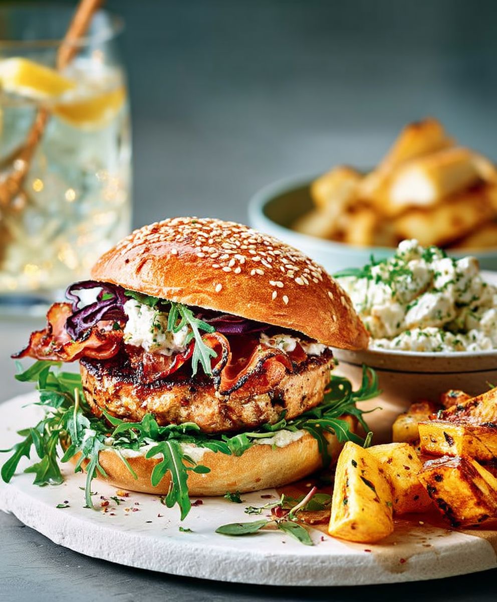 Chicken saltimbocca burger
