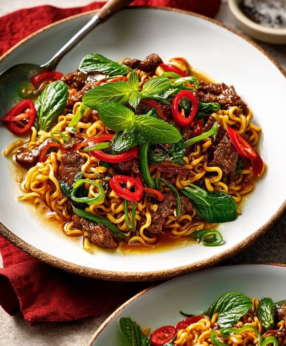 Spicy beef noodles