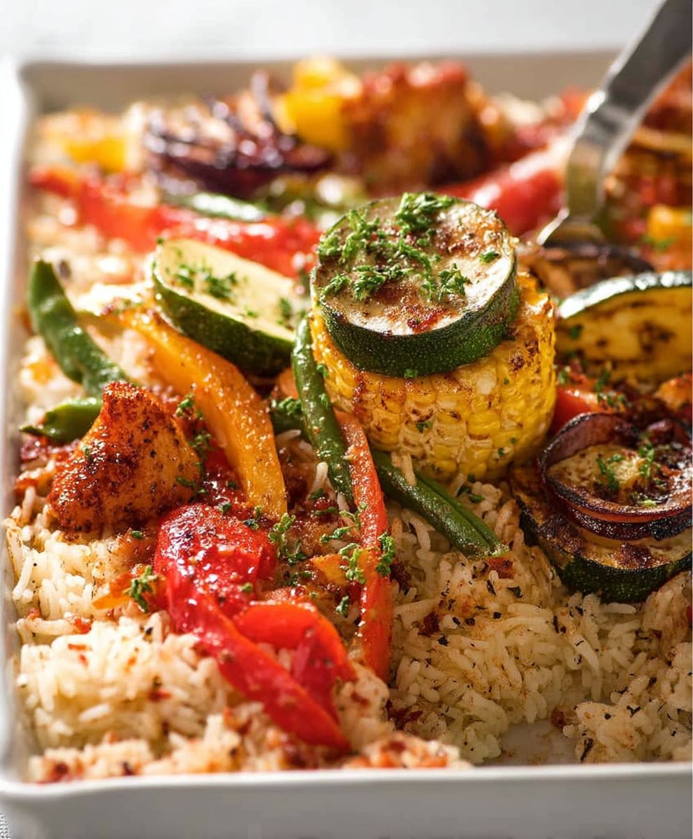Baked Rice and Vegetables