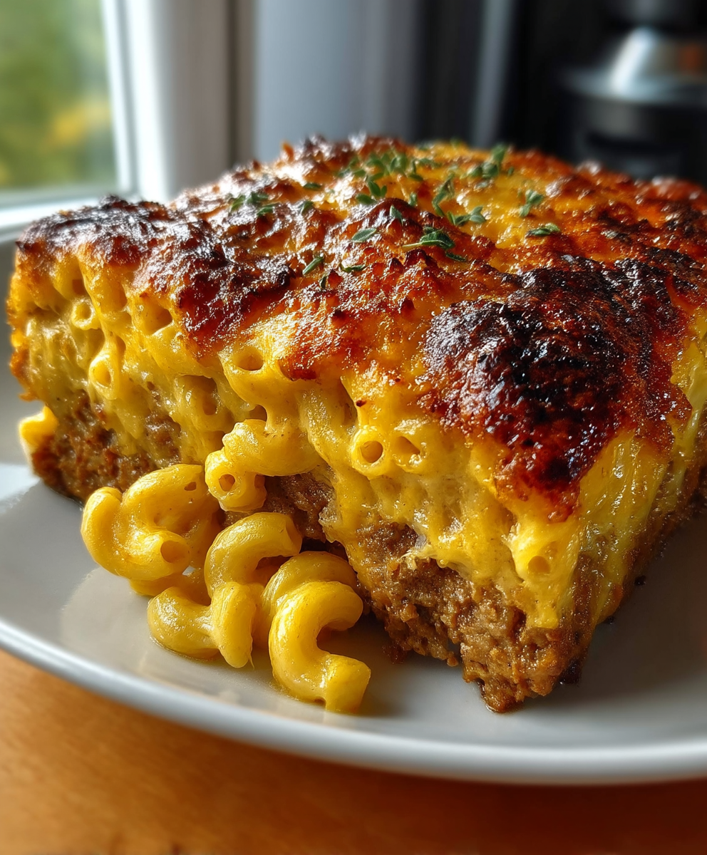 Mac Cheese Meatloaf Casserole