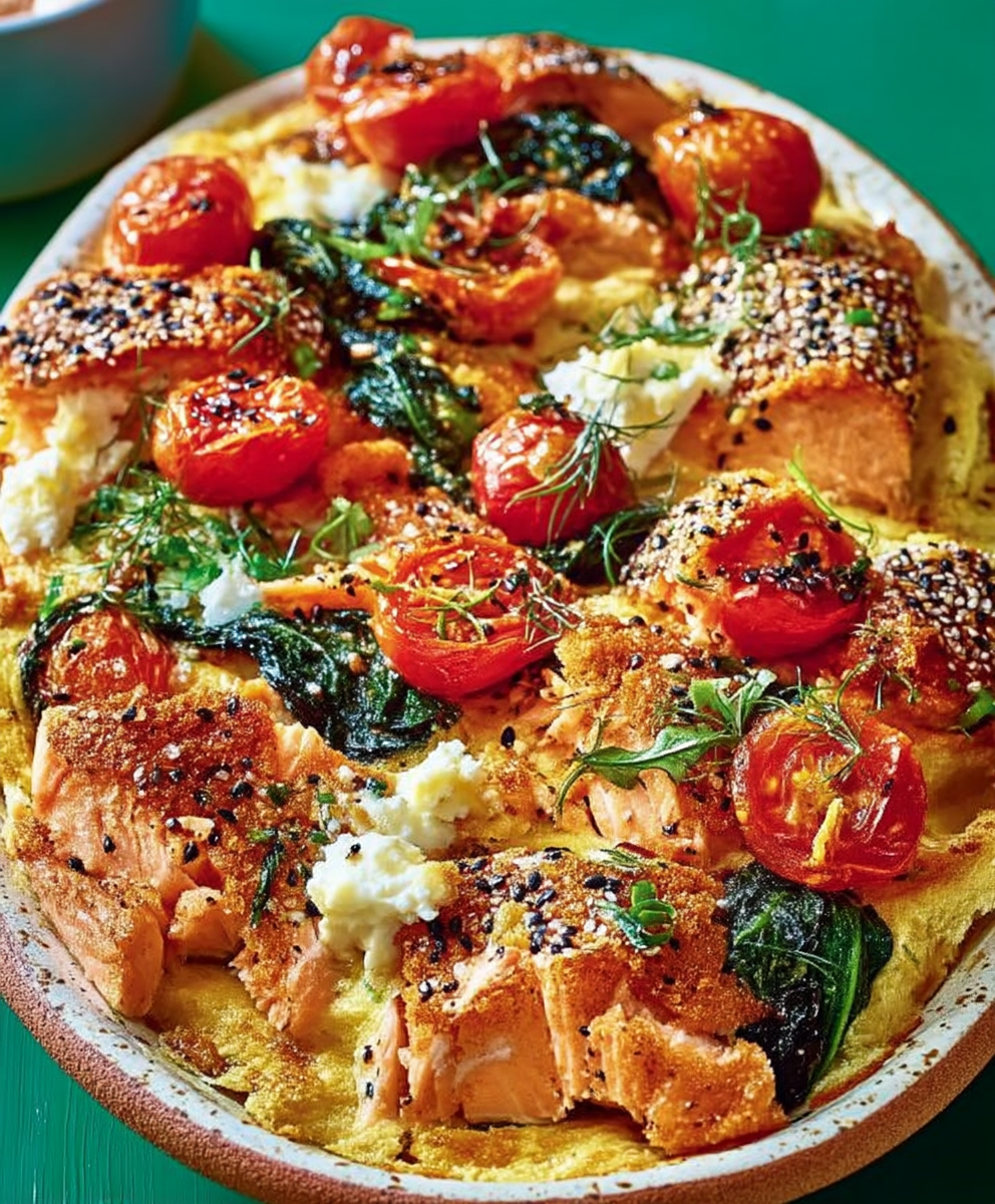Bagel salmon bake