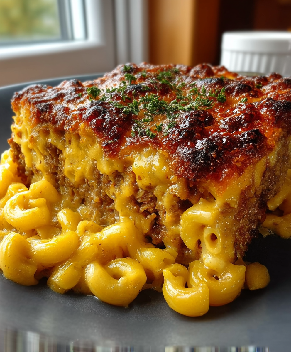 Mac Cheese Meatloaf Casserole