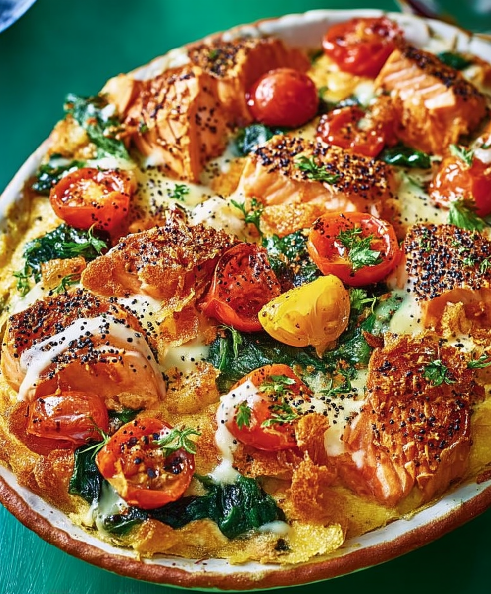 Bagel salmon bake