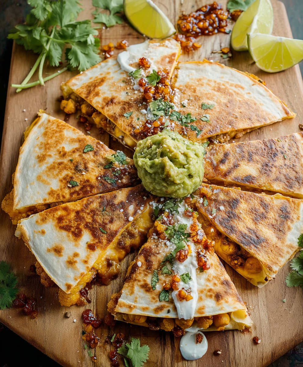 Chickpea cauliflower quesadilla