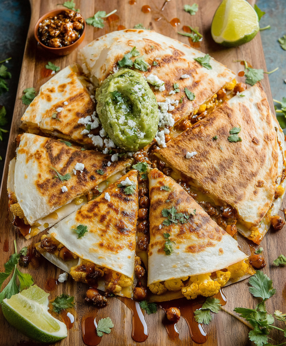 Chickpea cauliflower quesadilla