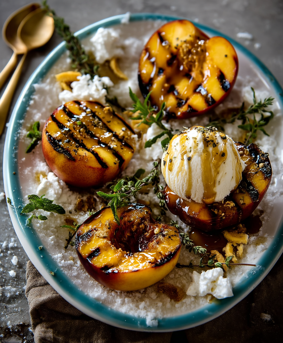 Grilled stuffed peaches