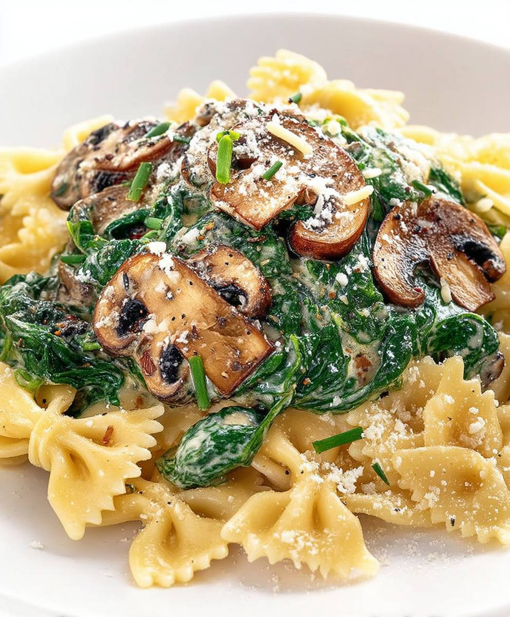 Mushroom spinach pasta