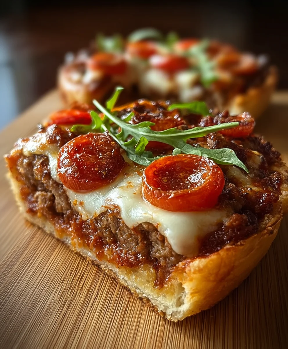 Pizza Burger Pie-Ultimate Beef and Cheese Delight