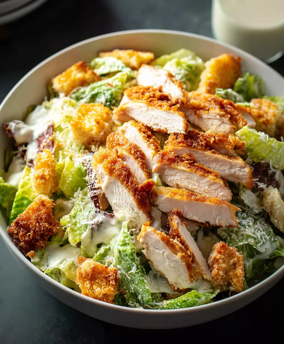 Crispy Chicken Caesar Salad- Easy and Delicious Recipe